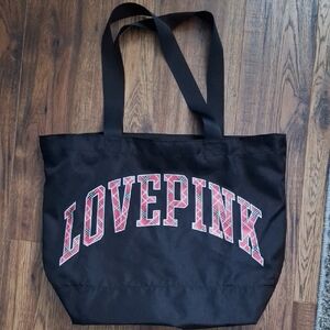 PINK Victoria's Secret Large Shoulder Bag--Black And Plaid
